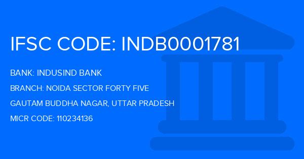 Indusind Bank Noida Sector Forty Five Branch IFSC Code