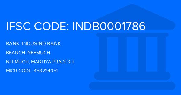 Indusind Bank Neemuch Branch IFSC Code