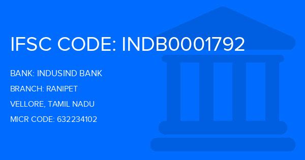 Indusind Bank Ranipet Branch IFSC Code