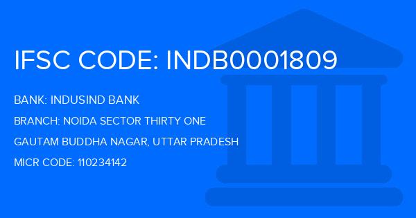 Indusind Bank Noida Sector Thirty One Branch IFSC Code