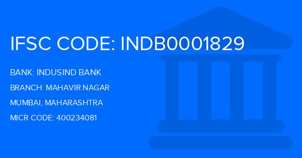 Indusind Bank Mahavir Nagar Branch IFSC Code