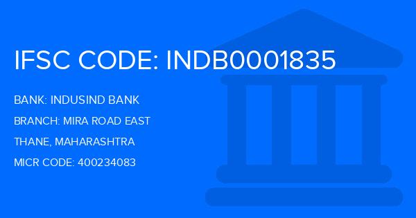 Indusind Bank Mira Road East Branch IFSC Code