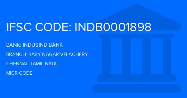 Indusind Bank Baby Nagar Velachery Branch IFSC Code