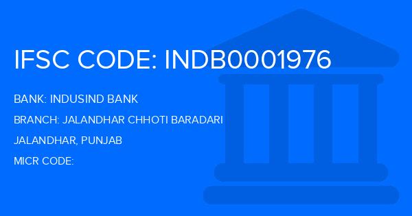 Indusind Bank Jalandhar Chhoti Baradari Branch IFSC Code