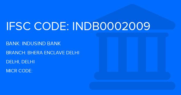 Indusind Bank Bhera Enclave Delhi Branch IFSC Code