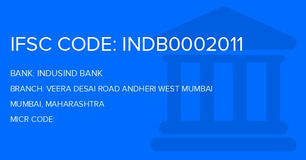 Indusind Bank Veera Desai Road Andheri West Mumbai Branch IFSC Code