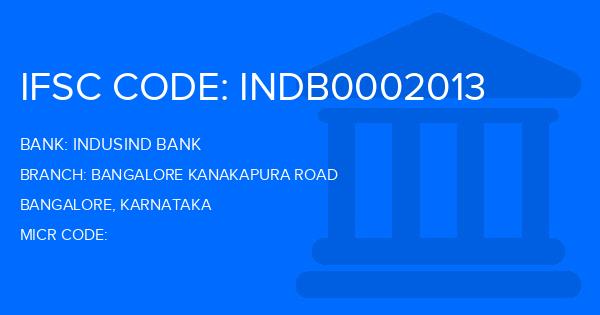 Indusind Bank Bangalore Kanakapura Road Branch IFSC Code