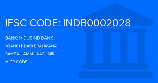 Indusind Bank Bari Brahmana Branch IFSC Code
