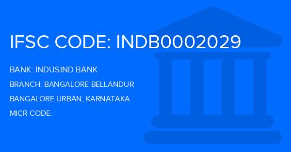 Indusind Bank Bangalore Bellandur Branch IFSC Code