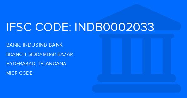 Indusind Bank Siddambar Bazar Branch IFSC Code