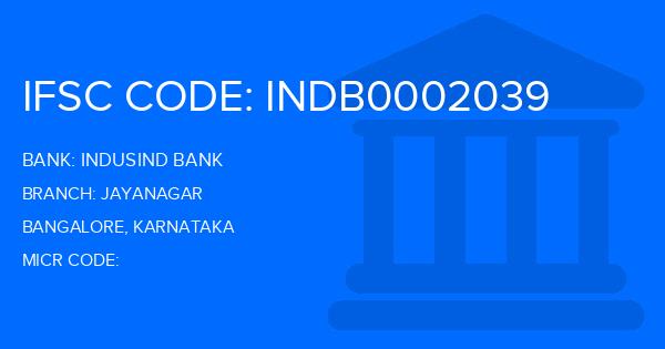 Indusind Bank Jayanagar Branch IFSC Code