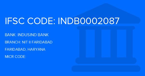 Indusind Bank Nit Ii Faridabad Branch IFSC Code