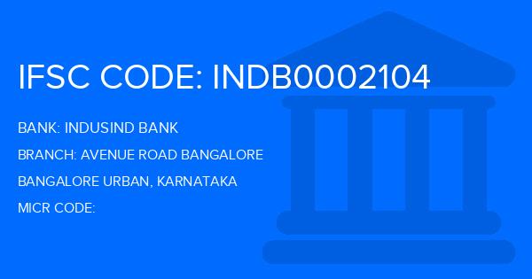 Indusind Bank Avenue Road Bangalore Branch IFSC Code