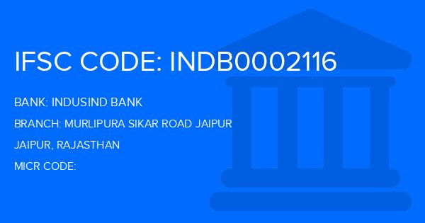 Indusind Bank Murlipura Sikar Road Jaipur Branch IFSC Code