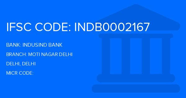 Indusind Bank Moti Nagar Delhi Branch IFSC Code