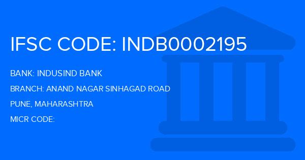 Indusind Bank Anand Nagar Sinhagad Road Branch IFSC Code