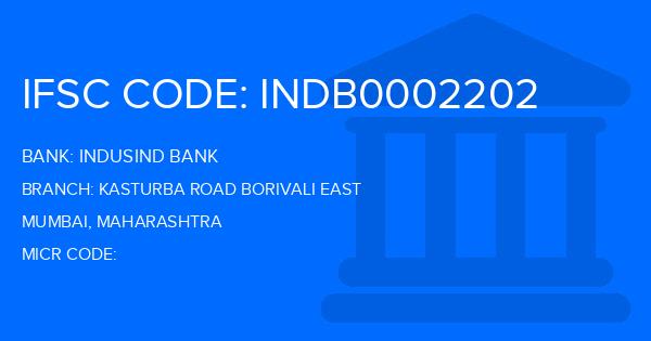 Indusind Bank Kasturba Road Borivali East Branch IFSC Code