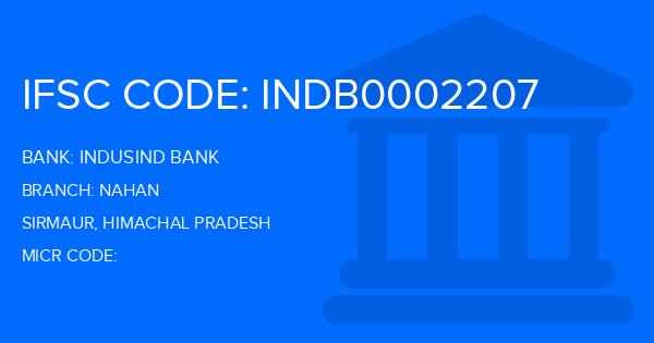 Indusind Bank Nahan Branch IFSC Code
