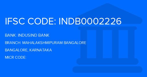 Indusind Bank Mahalakshmipuram Bangalore Branch IFSC Code