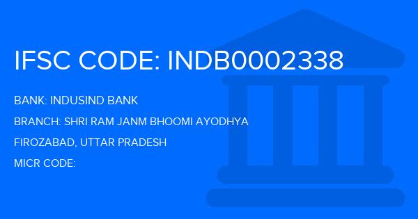Indusind Bank Shri Ram Janm Bhoomi Ayodhya Branch IFSC Code
