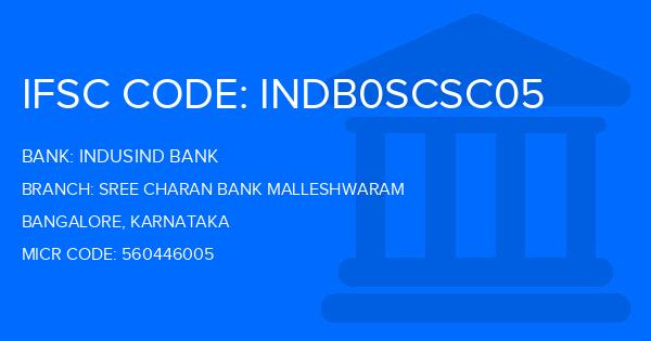 Indusind Bank Sree Charan Bank Malleshwaram Branch IFSC Code