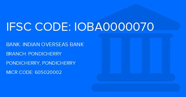 Indian Overseas Bank (IOB) Pondicherry Branch IFSC Code