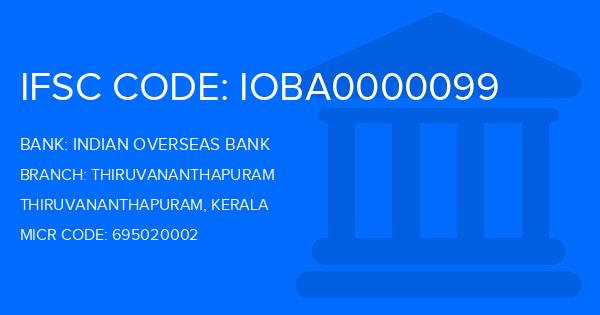 Indian Overseas Bank (IOB) Thiruvananthapuram Branch IFSC Code