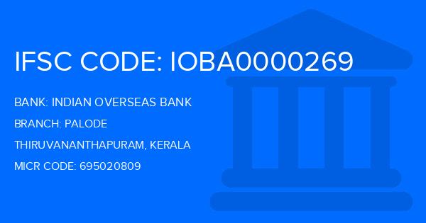 Indian Overseas Bank (IOB) Palode Branch IFSC Code