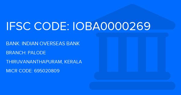 Indian Overseas Bank (IOB) Palode Branch IFSC Code