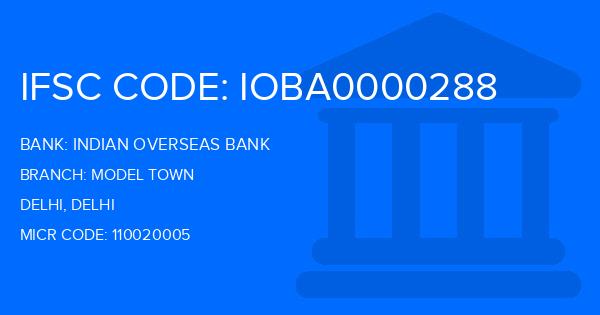 Indian Overseas Bank (IOB) Model Town Branch IFSC Code