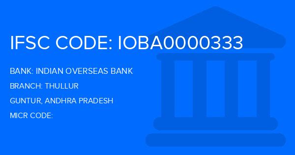 Indian Overseas Bank (IOB) Thullur Branch IFSC Code