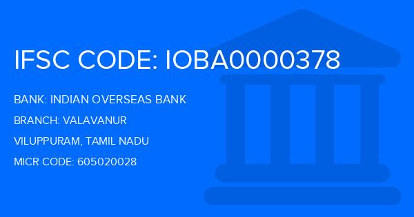 Indian Overseas Bank (IOB) Valavanur Branch IFSC Code