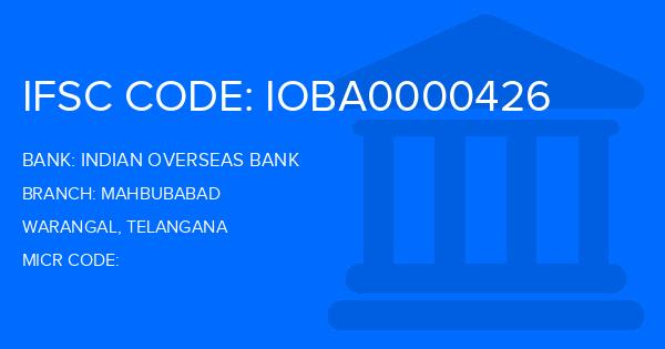 Indian Overseas Bank (IOB) Mahbubabad Branch IFSC Code