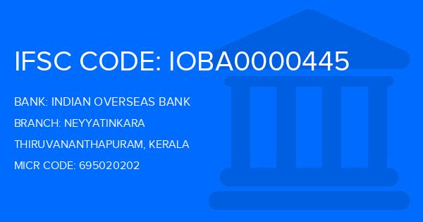 Indian Overseas Bank (IOB) Neyyatinkara Branch IFSC Code