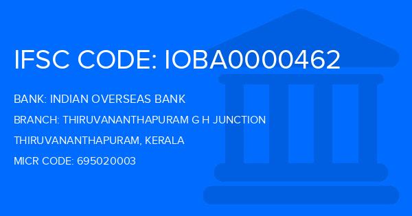 Indian Overseas Bank (IOB) Thiruvananthapuram G H Junction Branch IFSC Code