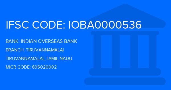 Indian Overseas Bank (IOB) Tiruvannamalai Branch IFSC Code