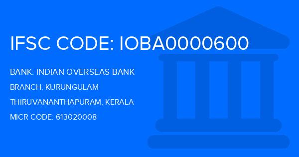 Indian Overseas Bank (IOB) Kurungulam Branch IFSC Code