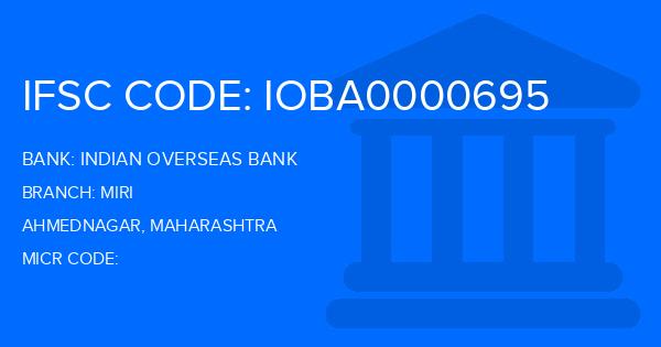 Indian Overseas Bank (IOB) Miri Branch IFSC Code