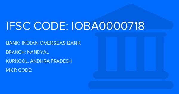Indian Overseas Bank (IOB) Nandyal Branch IFSC Code