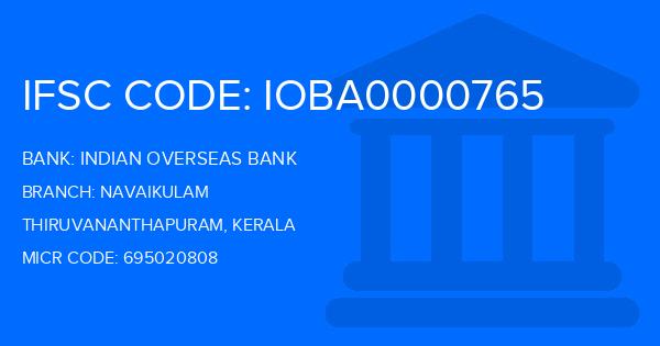 Indian Overseas Bank (IOB) Navaikulam Branch IFSC Code