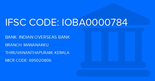 Indian Overseas Bank (IOB) Mananakku Branch IFSC Code