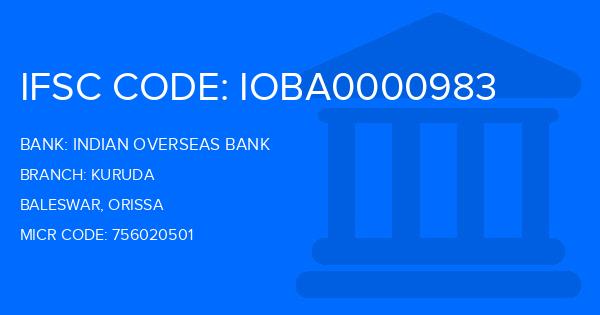 Indian Overseas Bank (IOB) Kuruda Branch IFSC Code