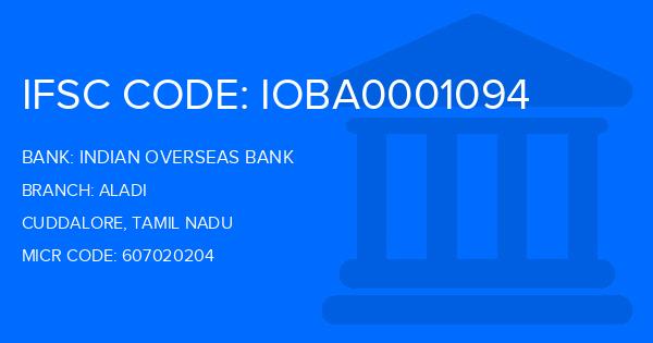Indian Overseas Bank (IOB) Aladi Branch IFSC Code