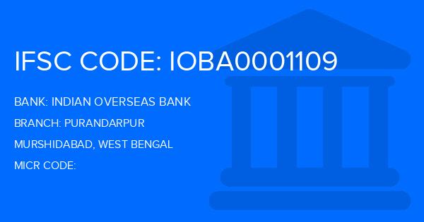 Indian Overseas Bank (IOB) Purandarpur Branch IFSC Code
