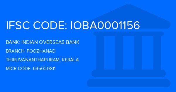 Indian Overseas Bank (IOB) Poozhanad Branch IFSC Code