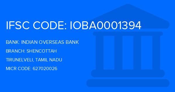 Indian Overseas Bank (IOB) Shencottah Branch IFSC Code