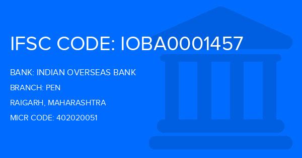 Indian Overseas Bank (IOB) Pen Branch IFSC Code