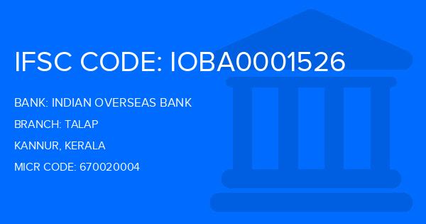 Indian Overseas Bank (IOB) Talap Branch IFSC Code