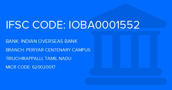 Indian Overseas Bank (IOB) Periyar Centenary Campus Branch IFSC Code