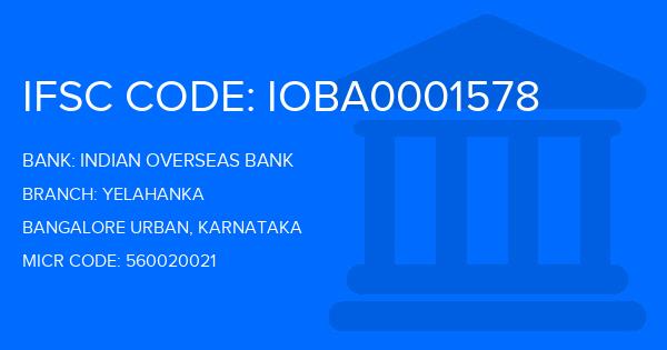 Indian Overseas Bank (IOB) Yelahanka Branch IFSC Code